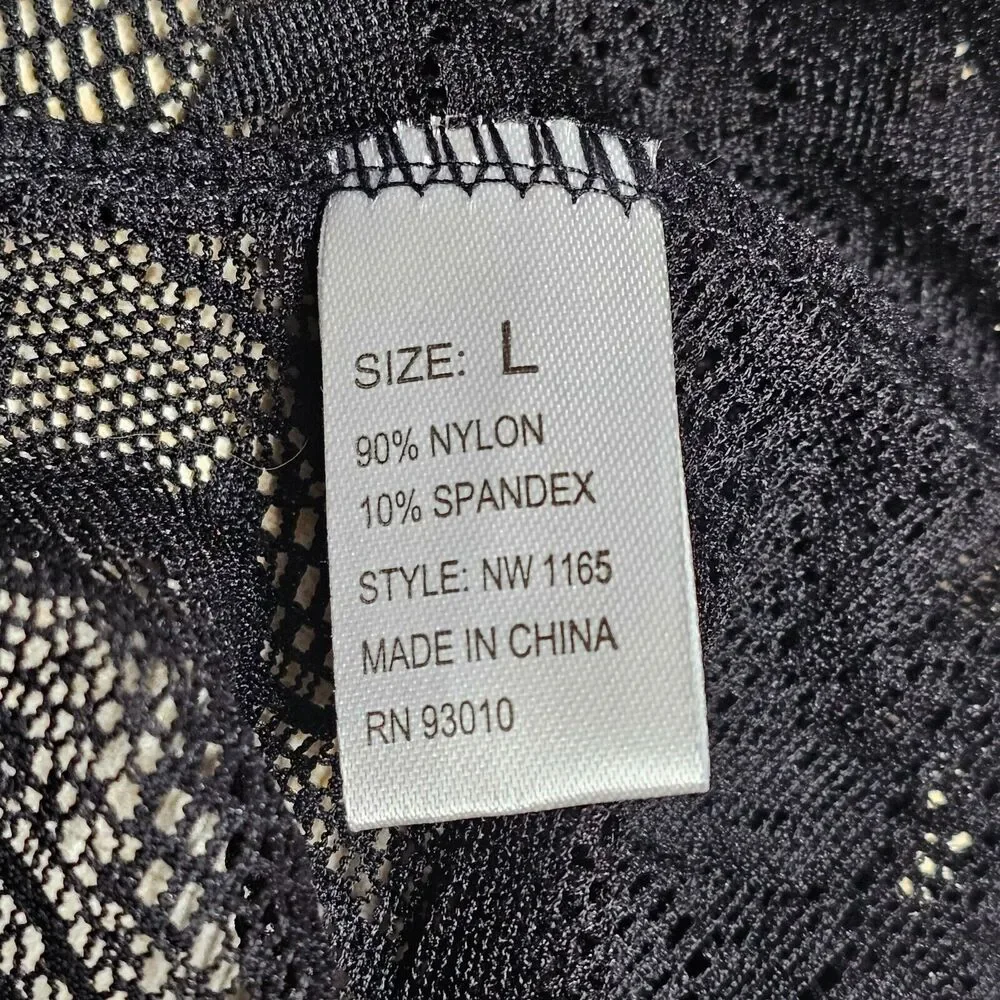 Vintage 90s Sexy Lingerie Nightgown Size Large Black Sheer Lace Slip Top Dress